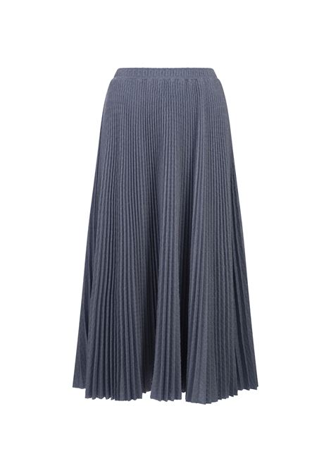 ERMANNO SCERVINO Gonna Midi Plissé Di Misto Mohair Blu - ERMANNO SCERVINO