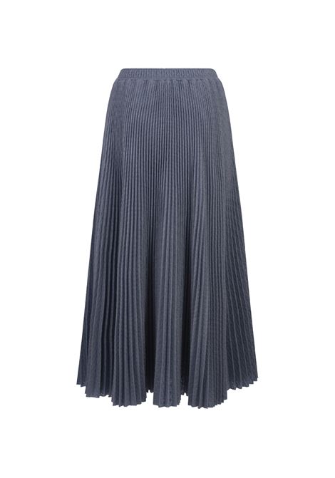 ERMANNO SCERVINO Gonna Midi Plissé Di Misto Mohair Blu - ERMANNO SCERVINO