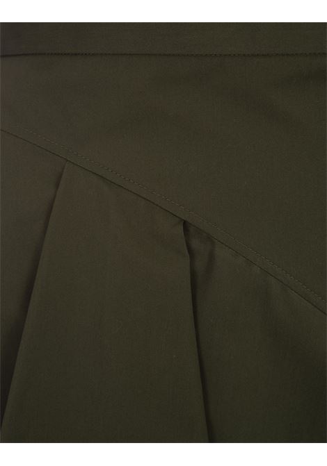 ALEXANDER MCQUEEN Gonna Midi Svasata Asimmetrica Verde - ALEXANDER MCQUEEN