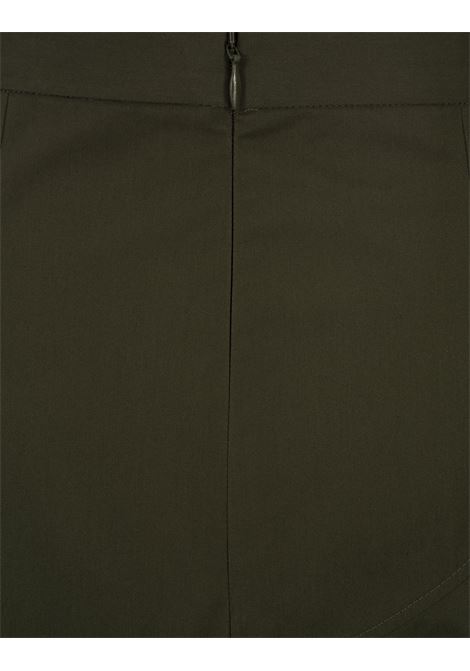 ALEXANDER MCQUEEN Gonna Midi Svasata Asimmetrica Verde - ALEXANDER MCQUEEN