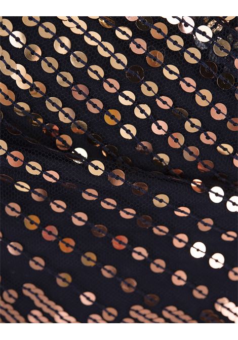 RABANNE Haut Top Short Sleeves Navy Gold Bronze - RABANNE