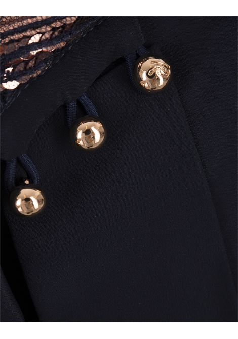 RABANNE Haut Top Short Sleeves Navy Gold Bronze - RABANNE