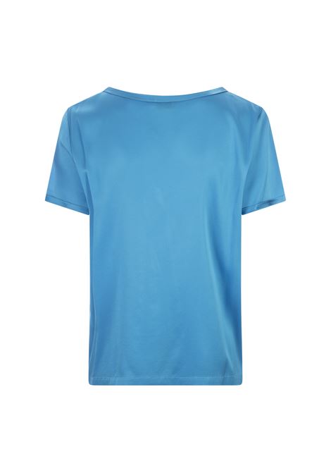 HER SHIRT T-Shirt In Seta Azzurra - HER SHIRT