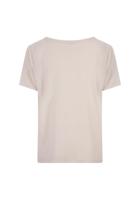 HER SHIRT T-Shirt In Seta Opaca Ecù - HER SHIRT