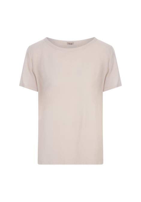 HER SHIRT T-Shirt In Seta Opaca Ecù - HER SHIRT
