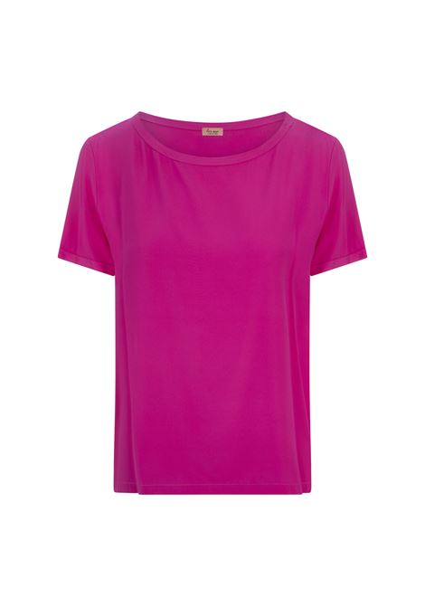 HER SHIRT T-Shirt In Seta Opaca Fucsia - HER SHIRT