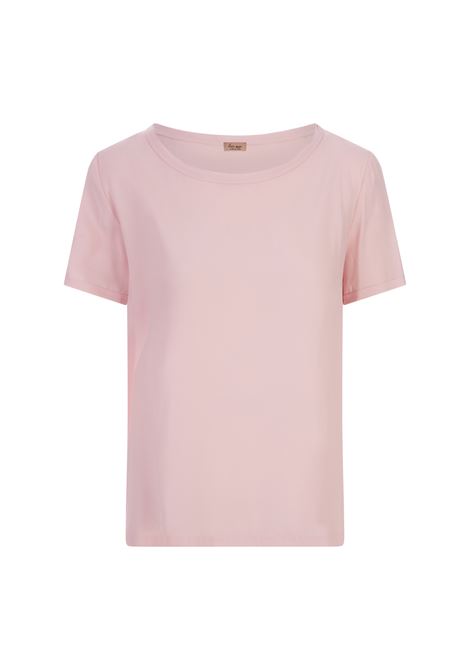HER SHIRT T-Shirt In Seta Opaca Rosa - HER SHIRT