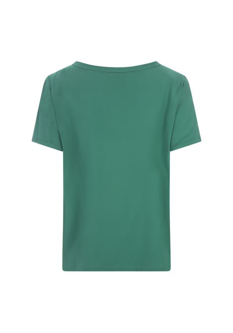 HER SHIRT T-Shirt In Seta Opaca Verde - HER SHIRT