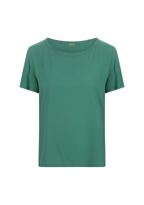 HER SHIRT T-Shirt In Seta Opaca Verde - HER SHIRT