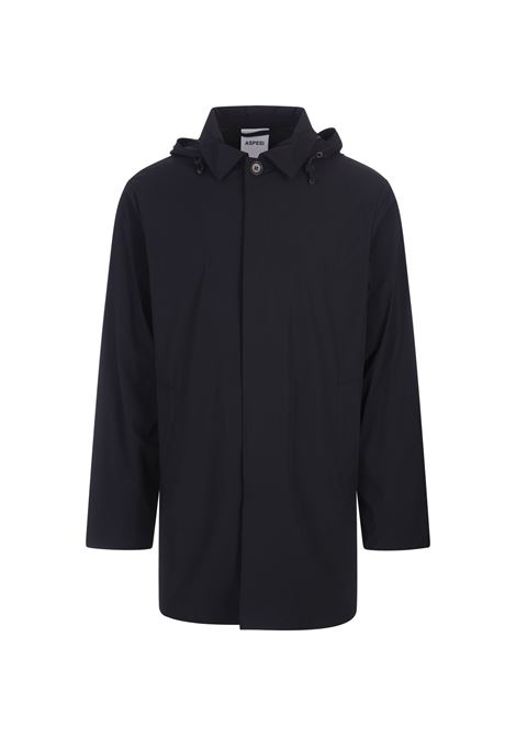 ASPESI Impermeabile In Nylon Stretch Blu Navy - ASPESI