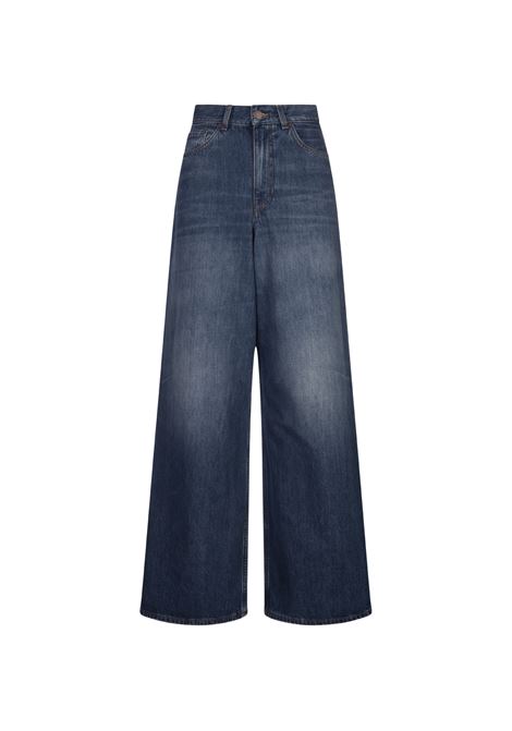 CHLOÉ Jeans a Gamba Ampia In Denim Night Blue - CHLOÉ