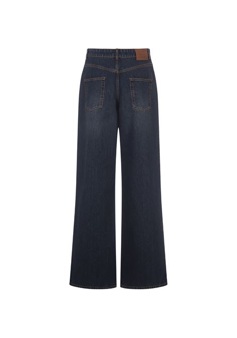 ALEXANDER MCQUEEN Jeans A Gamba Ampia Indaco - ALEXANDER MCQUEEN