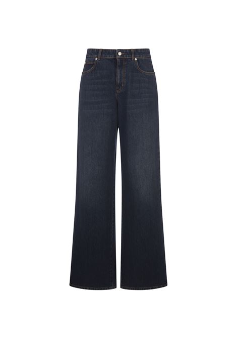 ALEXANDER MCQUEEN Jeans a Gamba Ampia Indaco - ALEXANDER MCQUEEN