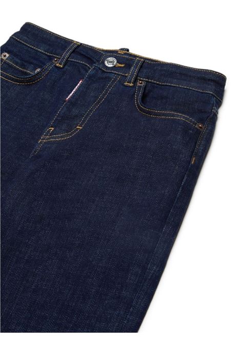 DSQUARED2 KIDS Jeans A Gamba Dritta In Denim Indaco - DSQUARED2 KIDS