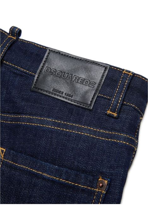 DSQUARED2 KIDS Jeans A Gamba Dritta In Denim Indaco - DSQUARED2 KIDS