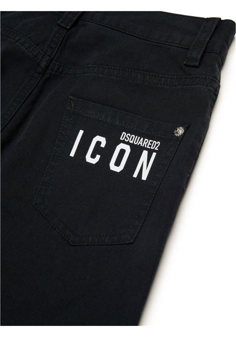 DSQUARED2 KIDS Jeans A Gamba Dritta Neri Ccon Logo Icon Dsquared2 - DSQUARED2 KIDS