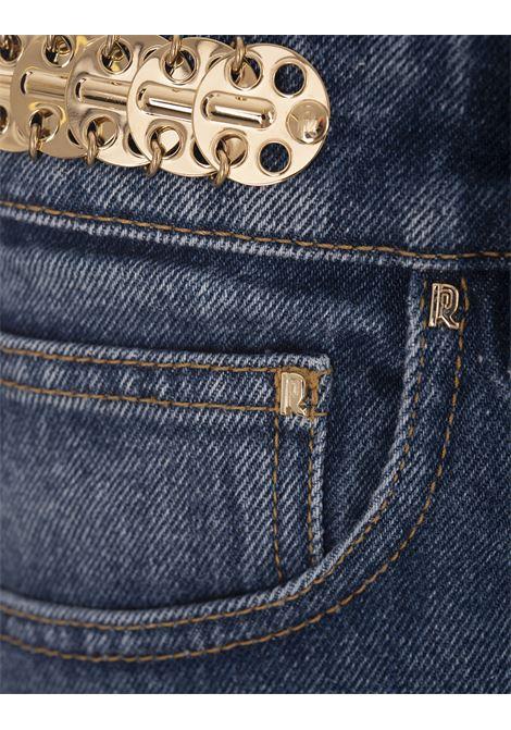 RABANNE Jeans Baggy In Denim Blu Scuro Con Medaglie - RABANNE