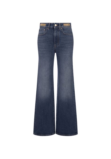 RABANNE Jeans Baggy In Denim Blu Scuro Con Medaglie - RABANNE