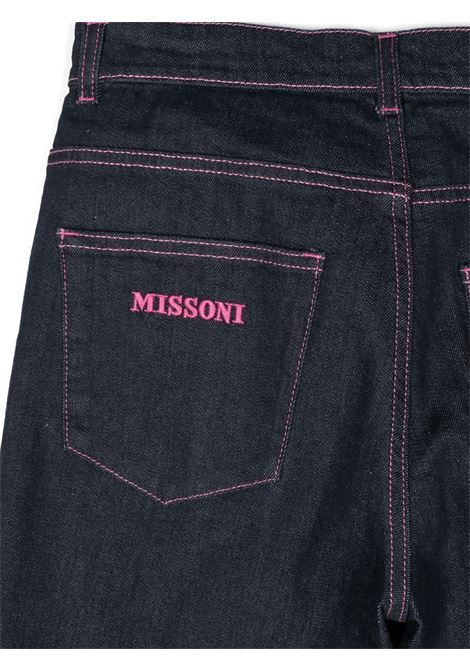 MISSONI KIDS Jeans Blu Scuro Con Logo E Motivo Zigzag - MISSONI KIDS