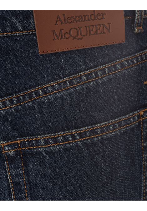 ALEXANDER MCQUEEN Jeans Boyfriend Indaco Con Risvolti - ALEXANDER MCQUEEN