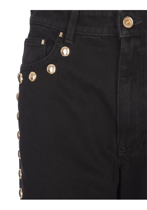 RABANNE Jeans Boyfriend Neri Con Borchie Dorate - RABANNE