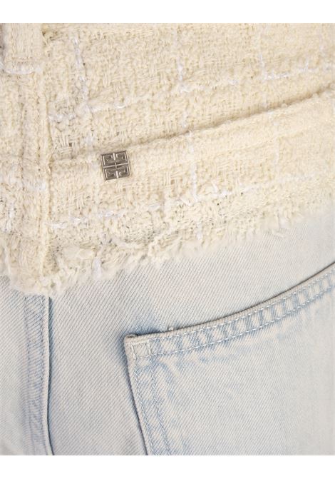 GIVENCHY Jeans In Denim Blu Chiaro Con Vita In Tweed - GIVENCHY