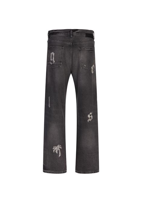 PALM ANGELS Jeans Loose Fit Neri Con Dettagli - PALM ANGELS