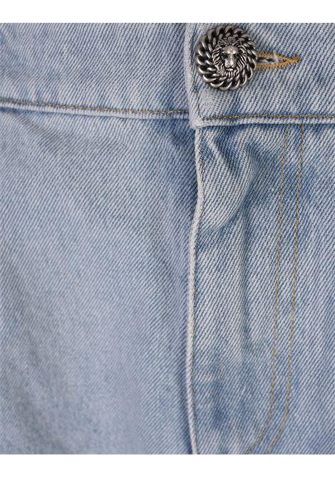 BALMAIN Jeans Regular Fit In Denim Blu Lavaggio Chiaro - BALMAIN