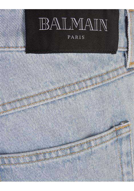 BALMAIN Jeans Regular Fit In Denim Blu Lavaggio Chiaro - BALMAIN