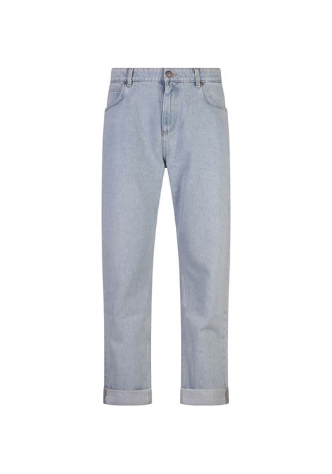 BALMAIN Jeans Regular Fit In Denim Blu Lavaggio Chiaro - BALMAIN