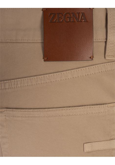 ZEGNA Jeans Roccia In Cotone Elasticizzato Beige - ZEGNA