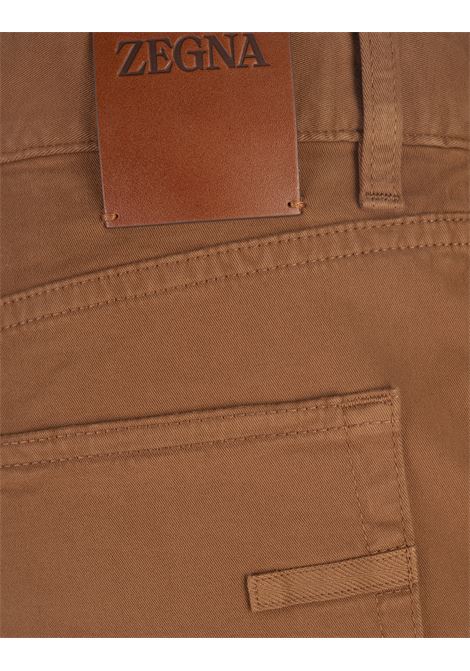 ZEGNA Jeans Roccia In Cotone Elasticizzato Dark Foliage - ZEGNA