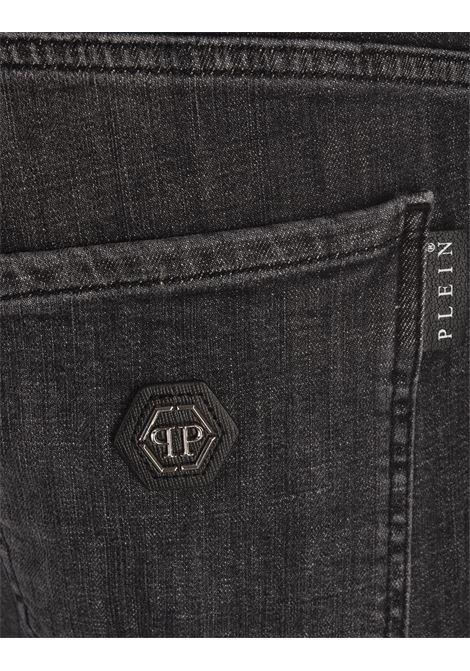 PHILIPP PLEIN Jeans Skinny In Denim Grey Splash - PHILIPP PLEIN