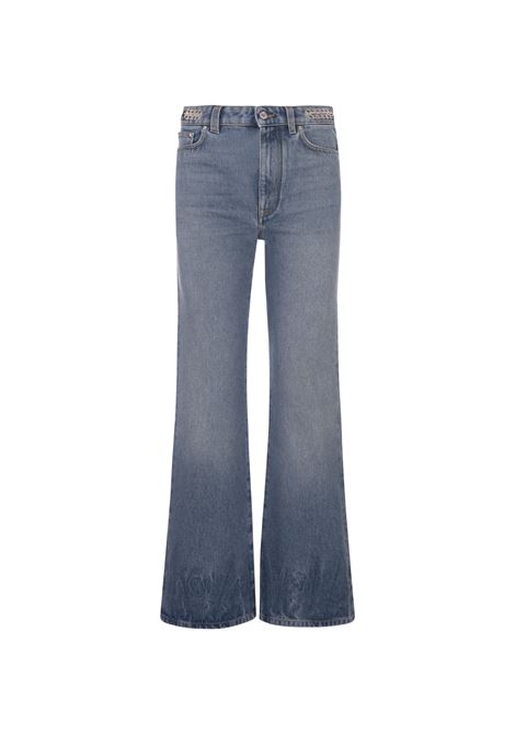 RABANNE Jeans Svasati In Denim Blu Medio Con Medaglie - RABANNE