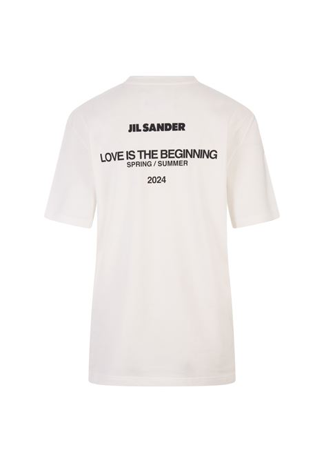 JIL SANDER T-Shirt Over Bianca Con Logo - JIL SANDER