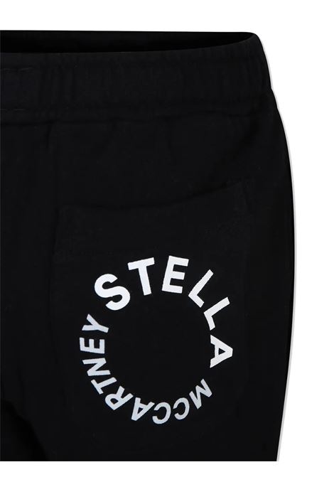 STELLA MCCARTNEY KIDS Joggers Neri Con Logo Grafico Bianco - STELLA MCCARTNEY KIDS