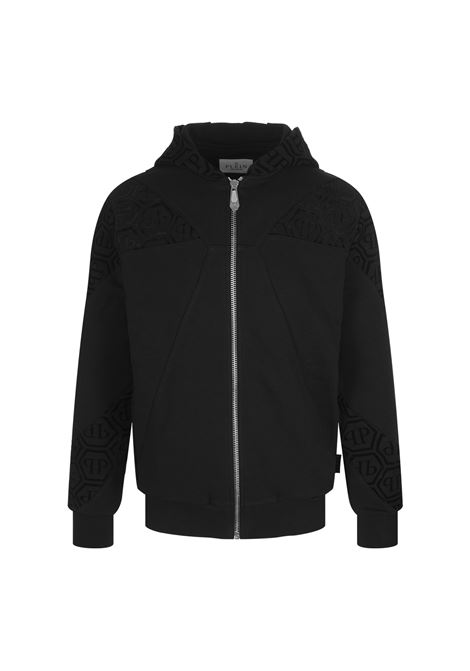 PHILIPP PLEIN Jogging Set Hoodie/Trousers With Jacquard Inserts Monogram - PHILIPP PLEIN