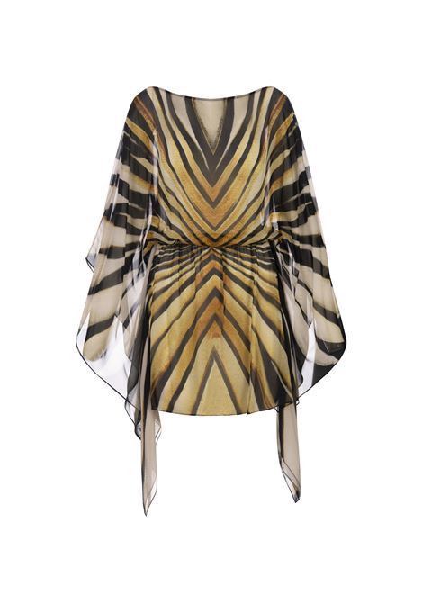 ROBERTO CAVALLI Kaftano Corto Con Stampa Ray of Gold - ROBERTO CAVALLI
