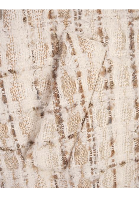 KHRISJOY Gilet Cropped Joy In Tweed Beige - KHRISJOY