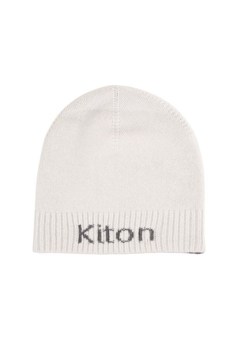 KITON Berretto In Cashmere Bianco Con Logo - KITON