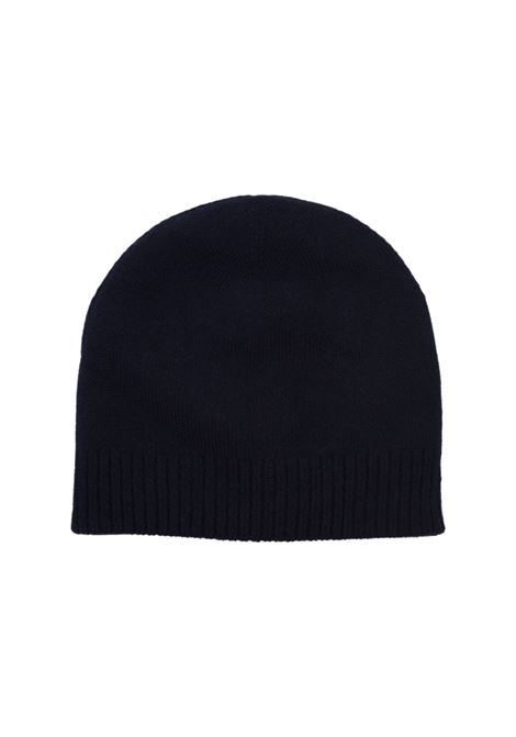 KITON Berretto In Cashmere Blu Con Logo - KITON