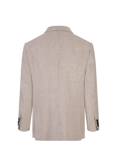KITON Blazer Classico In Lino Beige - KITON