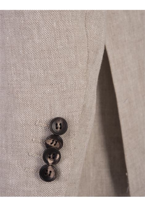 KITON Blazer Classico In Lino Beige - KITON