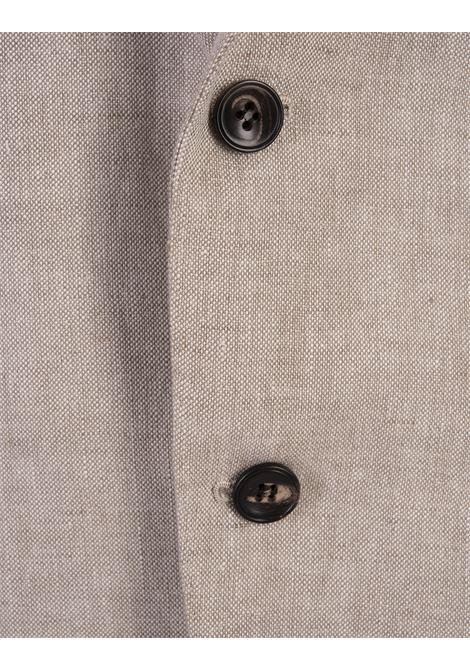 KITON Blazer Classico In Lino Beige - KITON