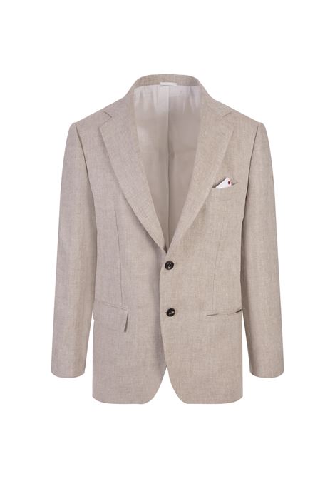 KITON Blazer Classico In Lino Beige - KITON