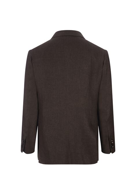 KITON Blazer Uomo In Lino Marrone - KITON