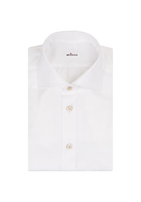 KITON Camicia Classica In Popeline Bianco - KITON