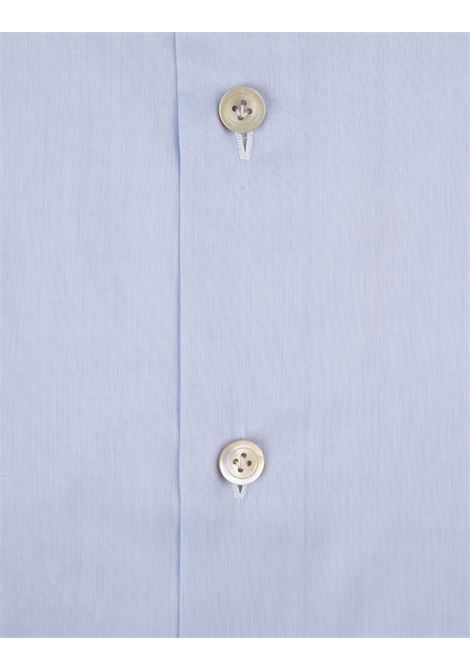 KITON Camicia Classica In Popeline Celeste - KITON