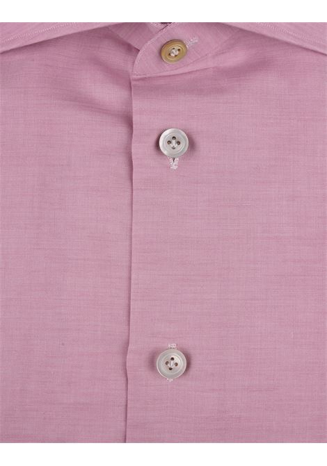 KITON Camicia In Cotone E Lino Glicine - KITON