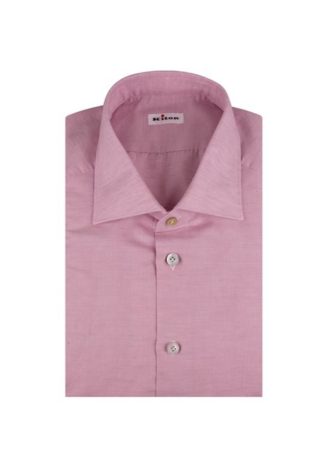 KITON Camicia In Cotone e Lino Glicine - KITON
